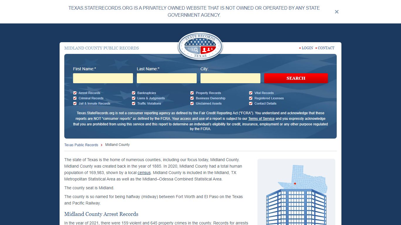 Midland County Arrest, Court, and Public Records - Texas State Records